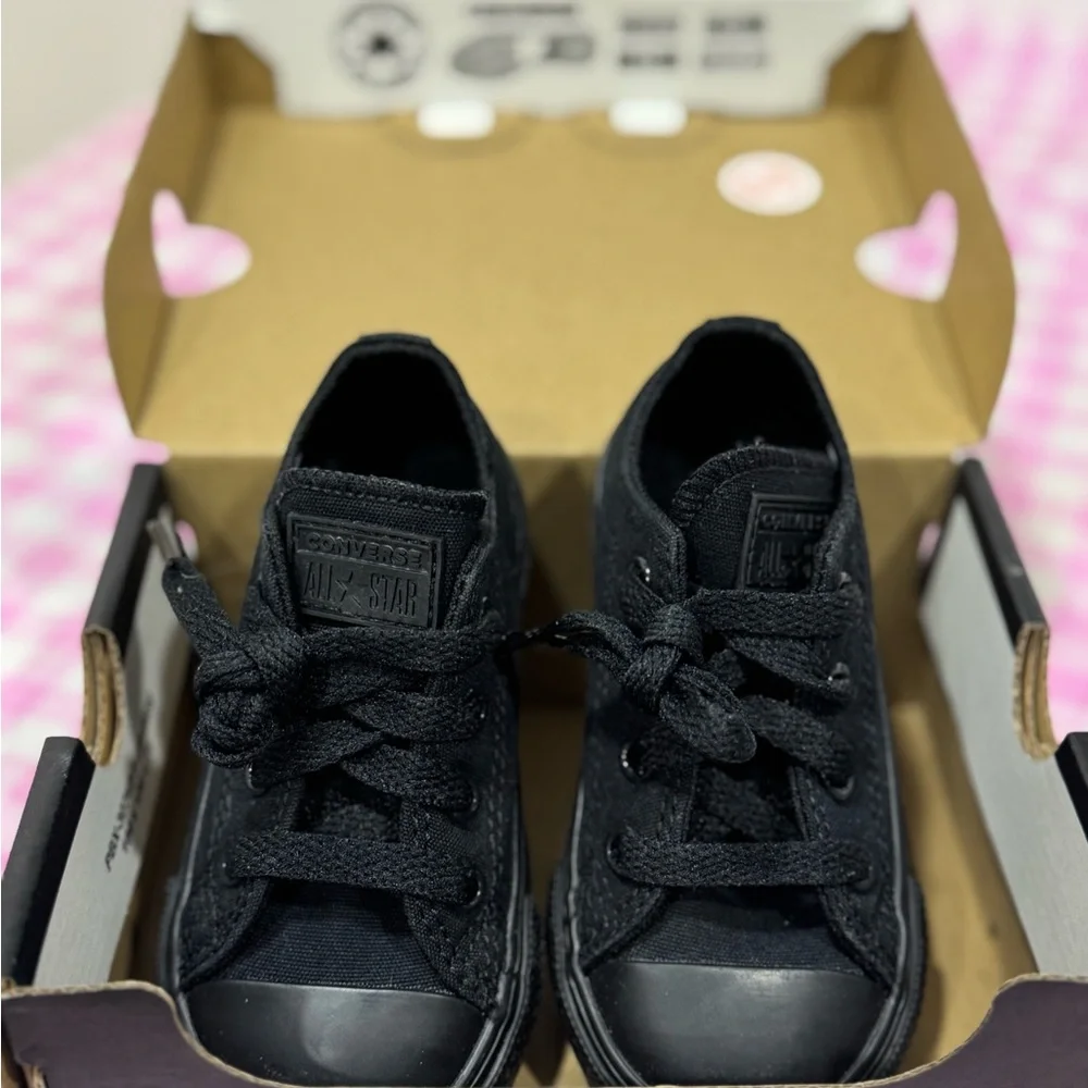 Converse Kids Black Low-Top Canvas Sneakers